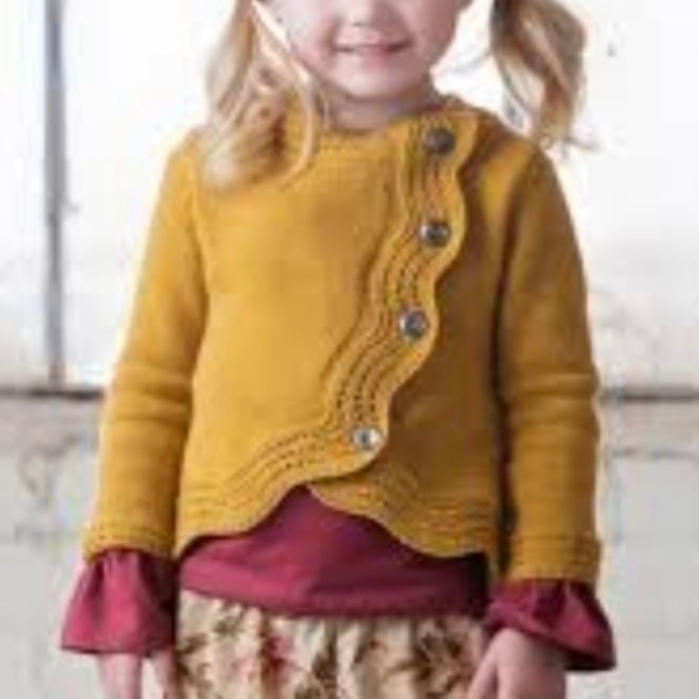 Persnickety mustard color cardigan Size 8